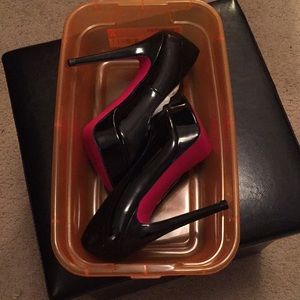 Patent leather pumps